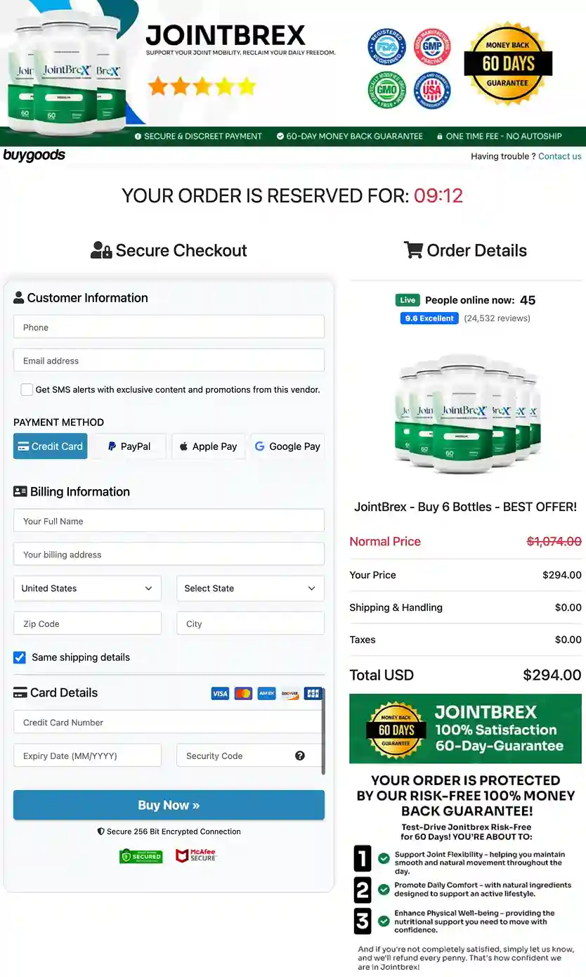JointBreX Secure BuyGoods Payment Options